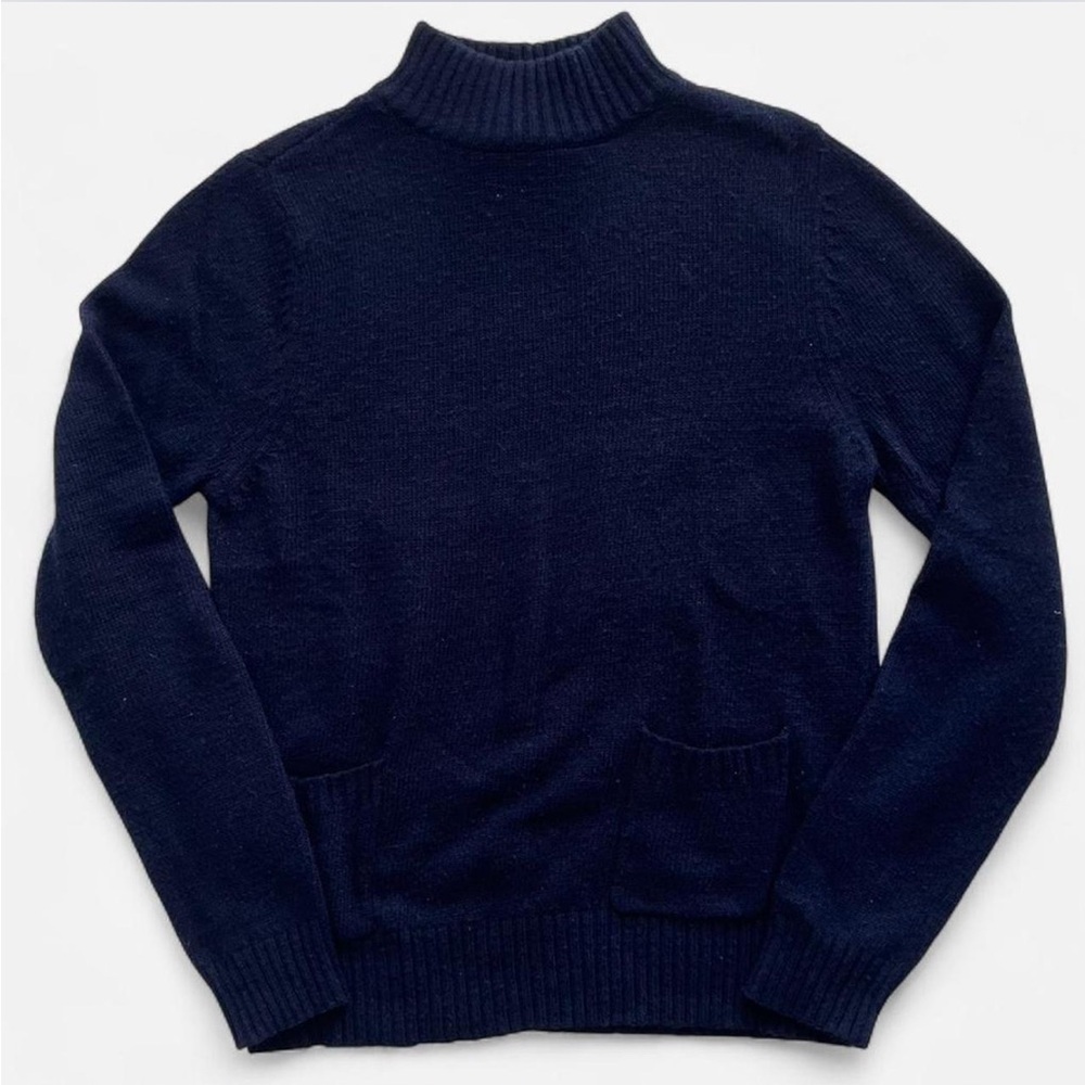Forever 21 Navy Knit Mockneck Sweater Preppy Winter Fall